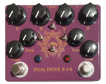 Hot Box Pedals HB-DD Dual Drive II V4 Overdrive + Dist + High Gain 4 Togl Marshall Bluesbreaker Tones