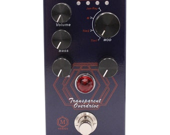 Mosky Transparent Overdrive Guitar Effect Pedal 4 Controls Vol Bass Treble Gain