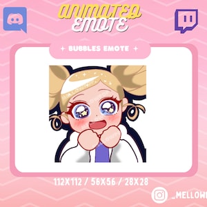 Animated Power Puff Girl Z Emote/ Anime emote for twitch and discord / Bubbles