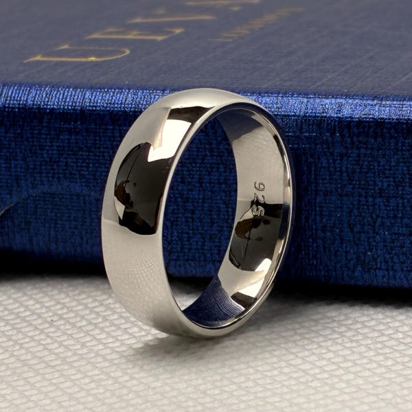 6mm Solid Sterling Silver Wedding Band Ring