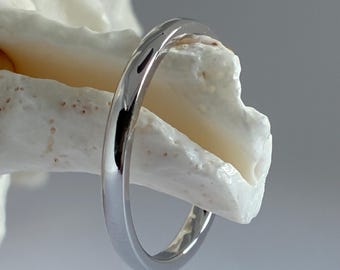 Anillo de bodas de plata de ley maciza de 2 mm