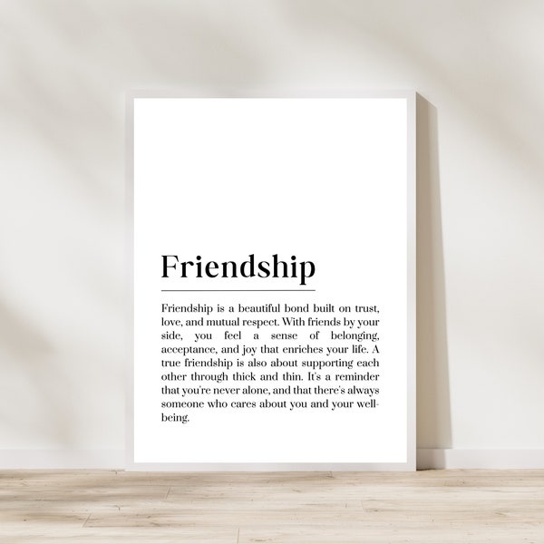 Friendship definition- Friend quote decor-Best Friend gift- gift for a friend