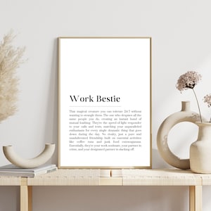 BEST FRIEND! Work Bestie Definition Work Bestie- Work Best friend- Gift