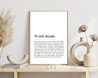 BEST FRIEND! Work Bestie Definition Work Bestie- Work Best friend- Gift