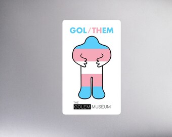 Gol/Them Trans Pride Golem Sticker