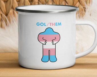 Gol/Them Enamel Mug