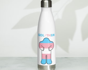 Gol/Them Trans Pride Golem Stainless Steel Water Bottle