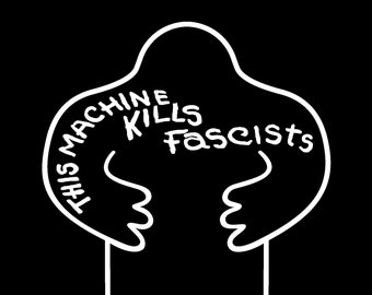 This Machine Kills Fascists Golem Sticker (Black)