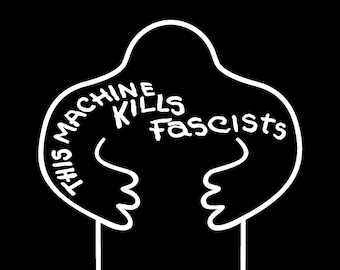 This Machine Kills Fascists Golem Sticker (Black)