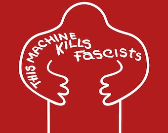 This Machine Kills Fascists Golem Sticker (Dark Red)