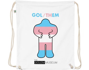 Trans Pride Golem Drawstring Bag