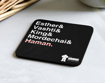 Purim Characters Cork-Back Coaster