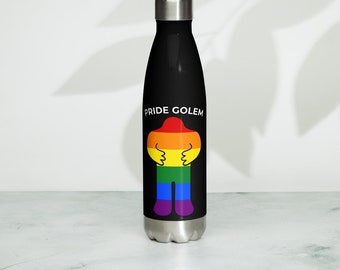 Rainbow Pride Golem Stainless Steel Water Bottle