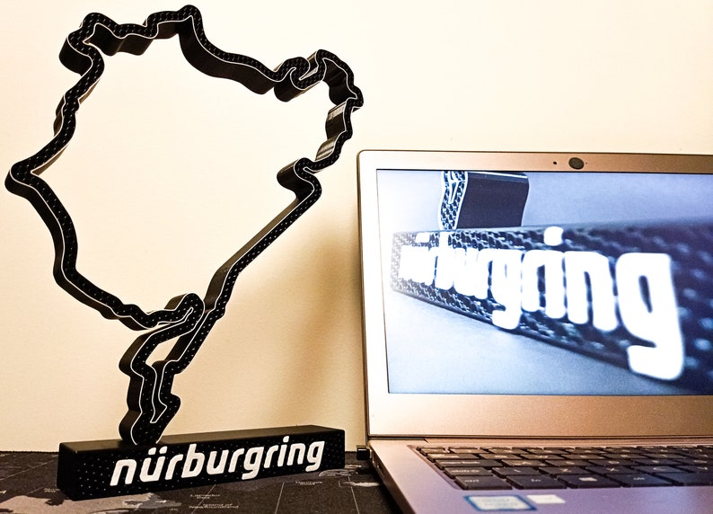 Nürburgring Race Track Table Stand Sculpture 3D Printed Desk Art Formula 1 and DTM Race Track Race Track Art Home Decor image 8