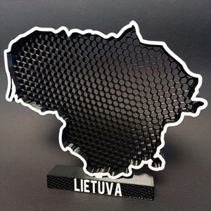 Lithuania Map Desk Statue 3D Printed Show Your Love for the Country with a Unique Home Decor Piece image 2