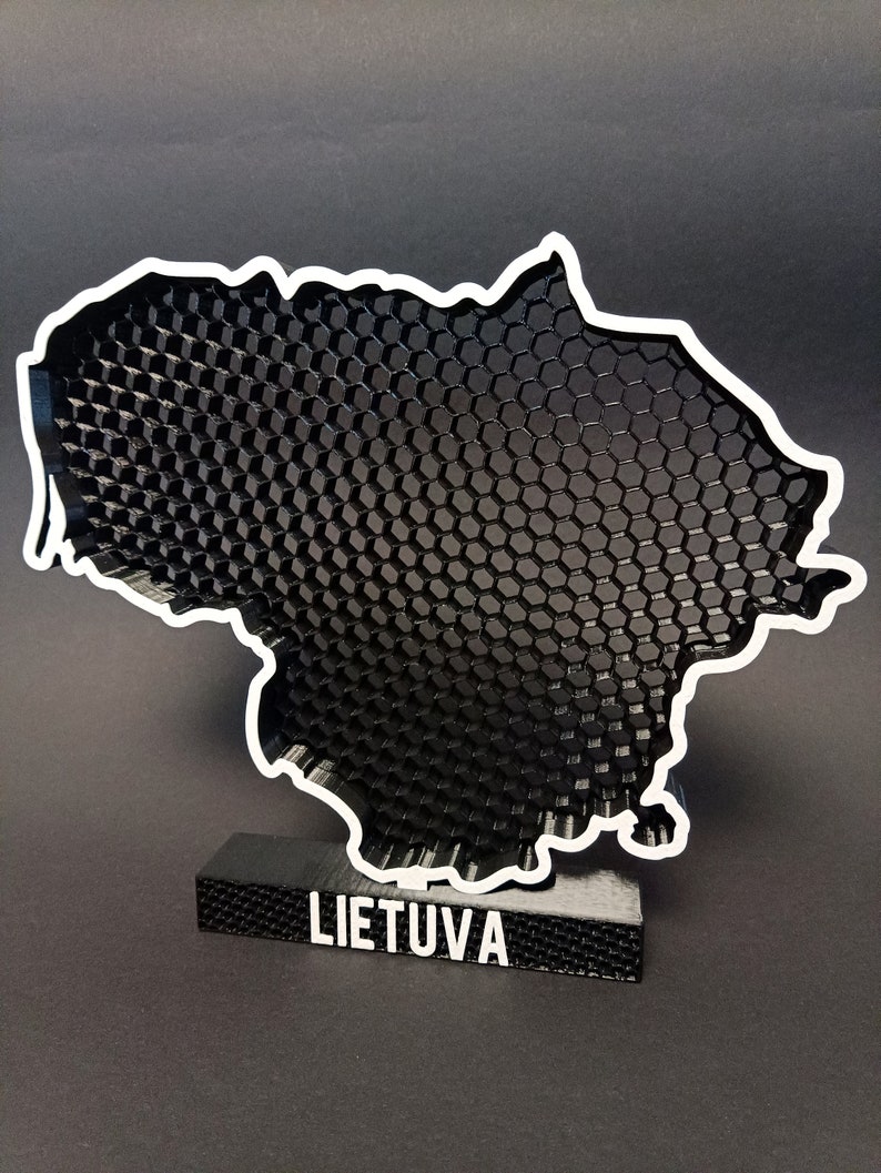 Lithuania Map Desk Statue 3D Printed Show Your Love for the Country with a Unique Home Decor Piece image 2
