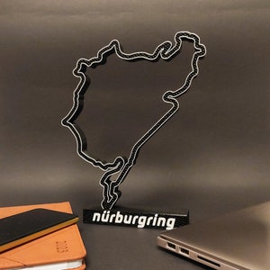 Nürburgring Race Track Table Stand Sculpture 3D Printed Desk Art Formula 1 and DTM Race Track Race Track Art Home Decor image 1