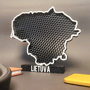 Lithuania Map Desk Statue 3D Printed Show Your Love for the Country with a Unique Home Decor Piece image 1