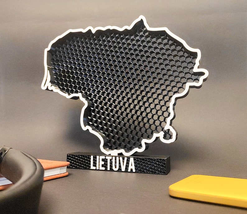 Lithuania Map Desk Statue 3D Printed Show Your Love for the Country with a Unique Home Decor Piece image 1