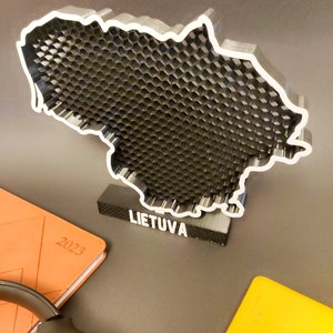 Lithuania Map Desk Statue 3D Printed Show Your Love for the Country with a Unique Home Decor Piece image 5