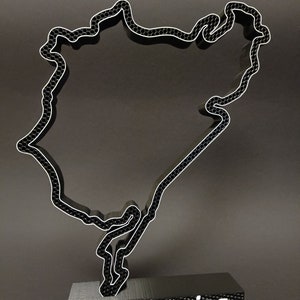 Nürburgring Race Track Table Stand Sculpture 3D Printed Desk Art Formula 1 and DTM Race Track Race Track Art Home Decor image 2