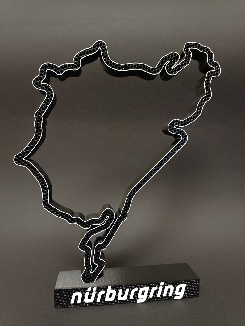 Nürburgring Race Track Table Stand Sculpture 3D Printed Desk Art Formula 1 and DTM Race Track Race Track Art Home Decor image 2