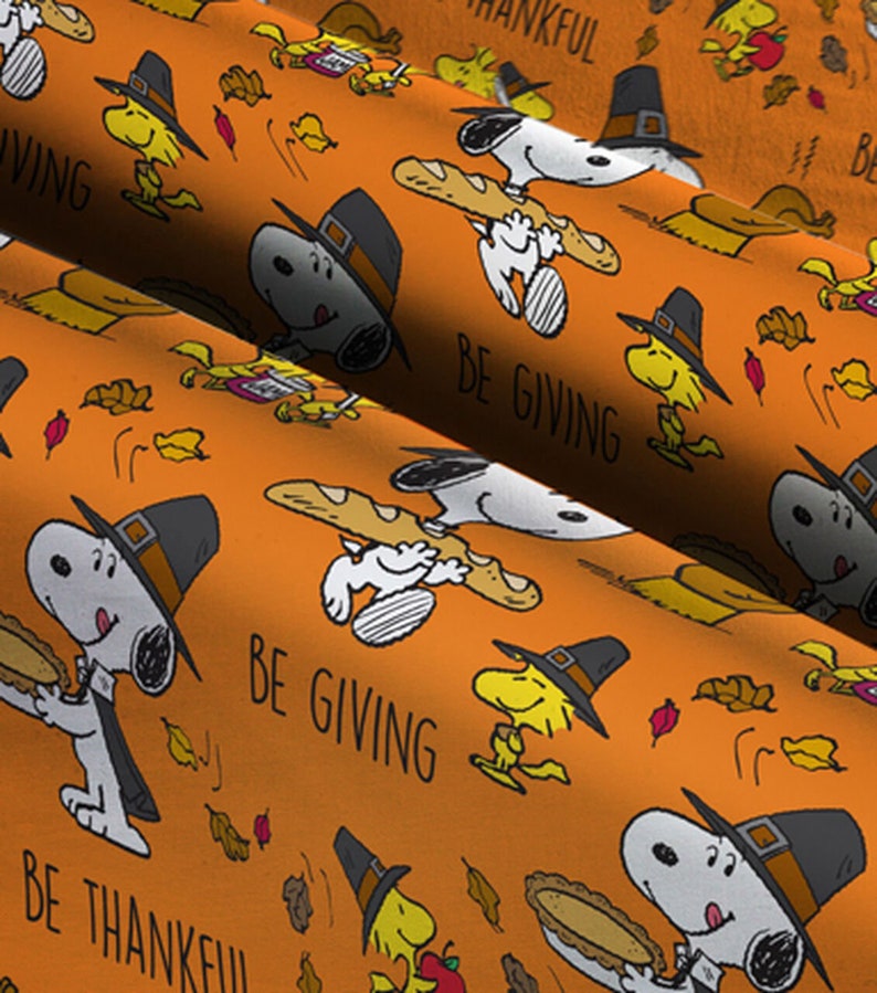 Snoopy Peanuts Thanksgiving Pilgrims Charlie Brown 100 Cotton Etsy