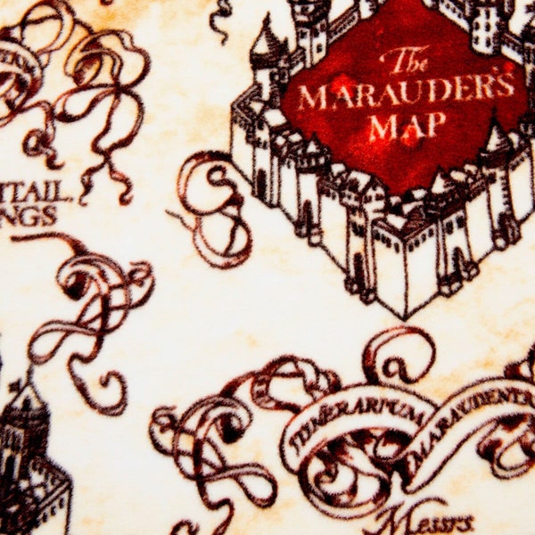 Marauders Map Fabric Etsy marauders-map-fabric-etsy