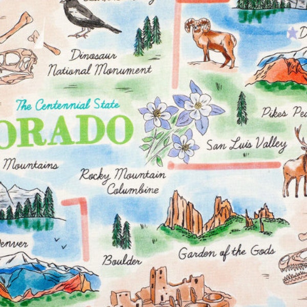 Colorado State Pride Premium Cotton Fabric 100% Cotton Fabric