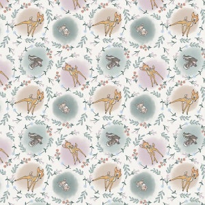 Disney Bambi Thumper and Rabbit in Forest 100% Cotton Fabric R3560