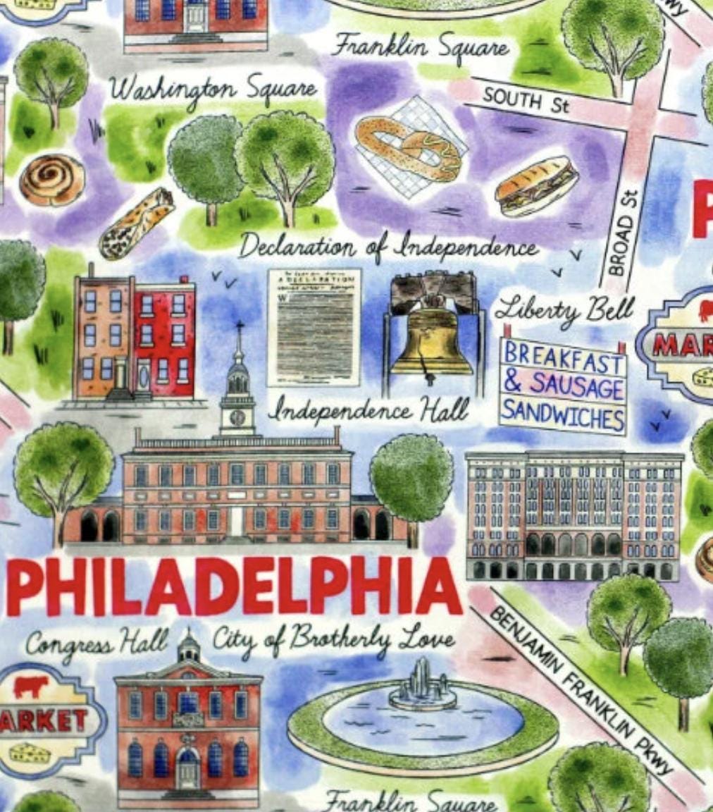 Philadelphia Pennsylvania City Pride 100% Cotton Fabric