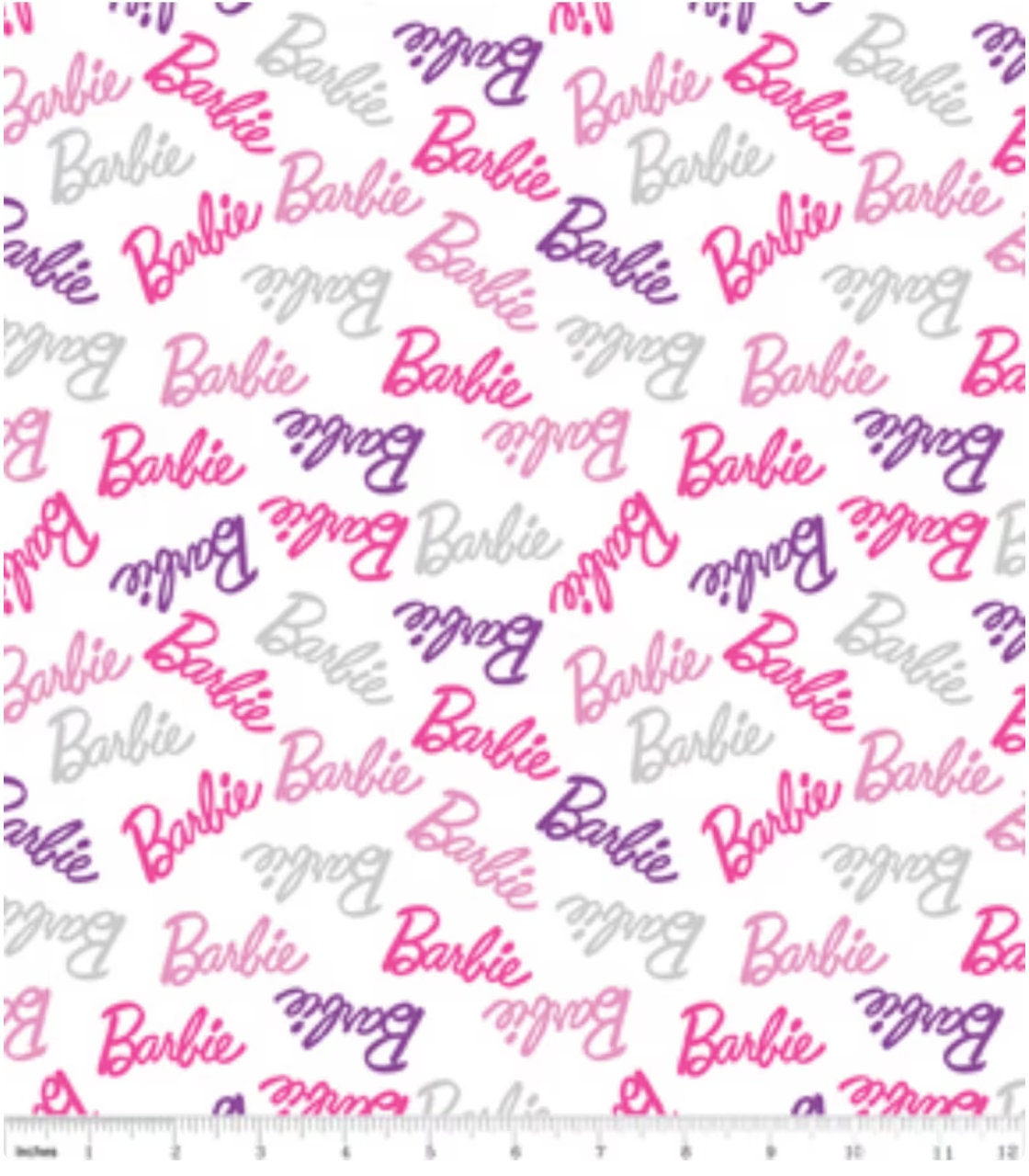 Mattel Barbie Tossed Barbies 112 cm Cotton Fabric Pink