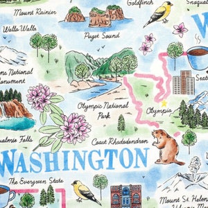 Washington State Pride Premium Cotton Fabric 100% Cotton Fabric IN