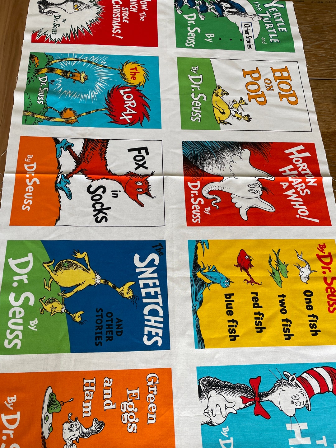 Dr. Seuss 10 Books Panel for Quilting Children Baby Room Decoration 100 Cotton Fabric Etsy