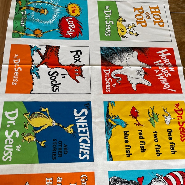 Celebrate Seuss ADE-15668-267 Zehn Bücher Panel für Quilting Kinder Baby Raumdekoration 100% Baumwolle Stoff