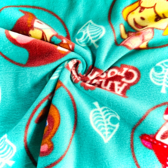 Animal crossing fleece fabric hotsell