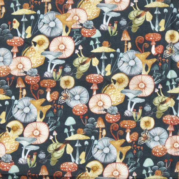 Mushrooms Premium Cotton Soft Calico 100% Cotton Fabric