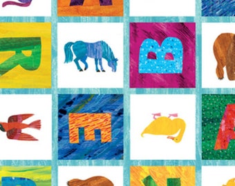 Brown Bear Baby Alphabets Abc Nursery Room Eric Carle 100% Cotton Fabric - 3038-IN (Discontinuing order soon)