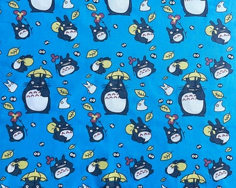 Totoro Mon voisin Blunderbuss BLEU tissu japonais 100% Coton Tissu