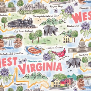 West Virginia State Pride 100% Cotton Fabric - IN