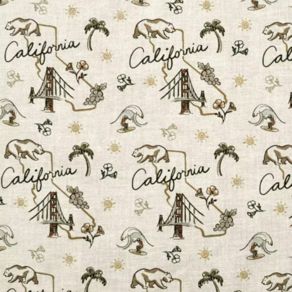 California Next Gen State Pride Premium Cotton Fabric 100% Cotton Fabric - IN