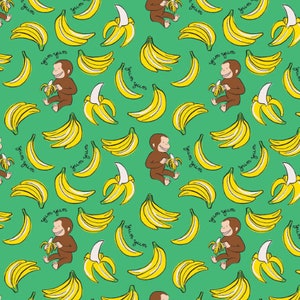 Curious George Loves Bananas PBS Kids 100% Cotton Fabric - IN