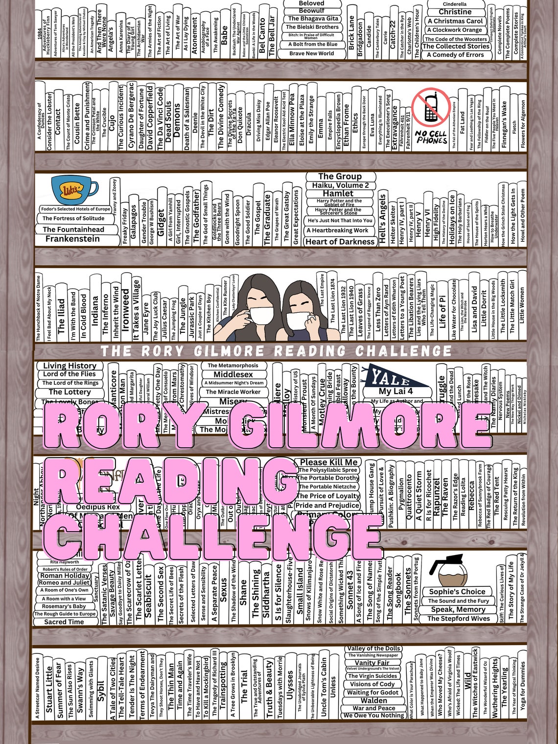 Rory Gilmore Reading Challenge (PRINTABLE Version With Boarder) (408
