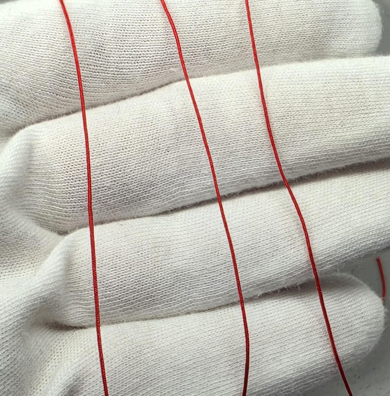 Red cord, 0.5mm, Red string, Macrame cord, Bracelet string, Beading thread, Craft supply, Book binding, Friendship bracelet, Beading image 5