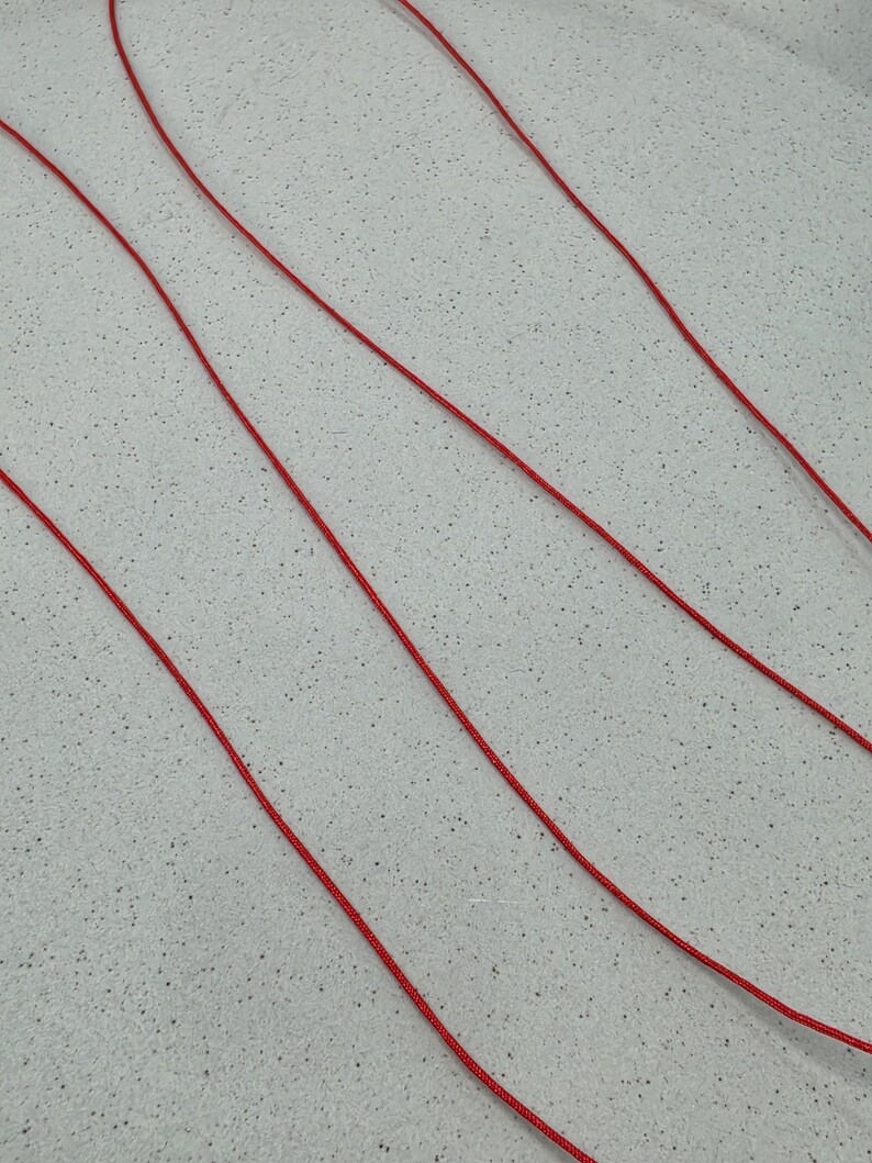 Red cord, 0.5mm, Red string, Macrame cord, Bracelet string, Beading thread, Craft supply, Book binding, Friendship bracelet, Beading image 4