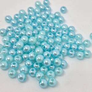 Light blue pearl beads, 100 beads, Beading, 6mm, Wedding beads, Embroidery, Jewellery making