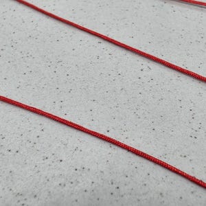 Red cord, 0.5mm, Red string, Macrame cord, Bracelet string, Beading thread, Craft supply, Book binding, Friendship bracelet, Beading image 2