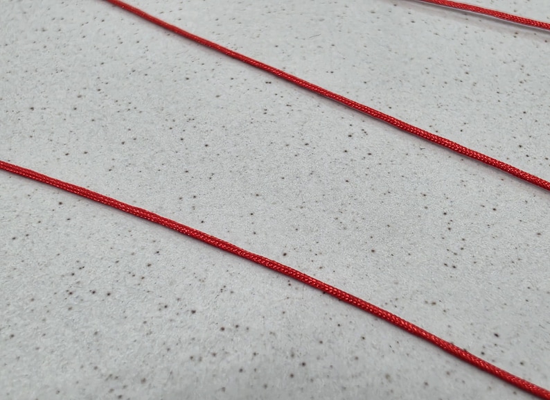 Red cord, 0.5mm, Red string, Macrame cord, Bracelet string, Beading thread, Craft supply, Book binding, Friendship bracelet, Beading image 2