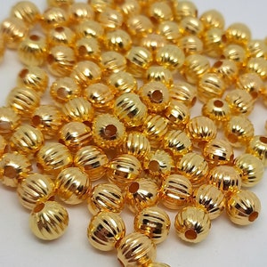 10 Gold on Silver Spacer Beads for Jewelry Making, Round Spacer Beads for  Bracelets, Earrings, Necklaces, Irregular Small Gold Spacer Beads 