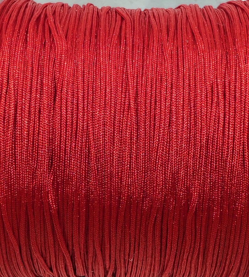 Red cord, 0.5mm, Red string, Macrame cord, Bracelet string, Beading thread, Craft supply, Book binding, Friendship bracelet, Beading image 3